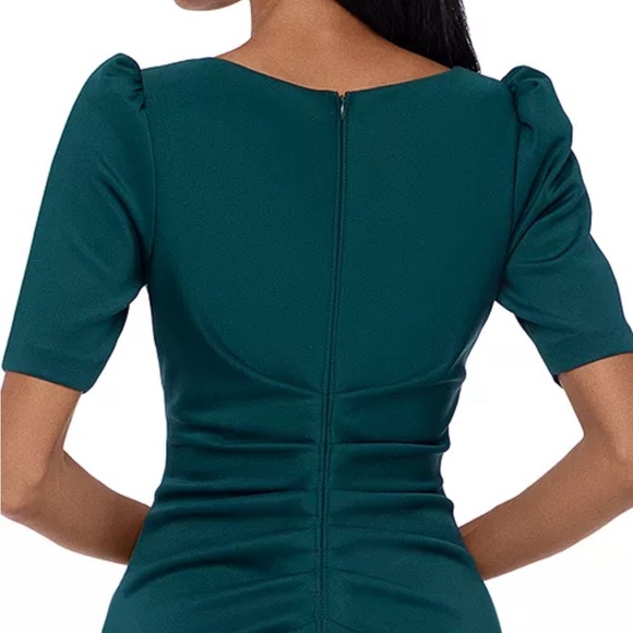 XSCAPE HUNTER GREEN  RUCHED A-LINE GOWN SIZE 6 - Picture 5 of 5